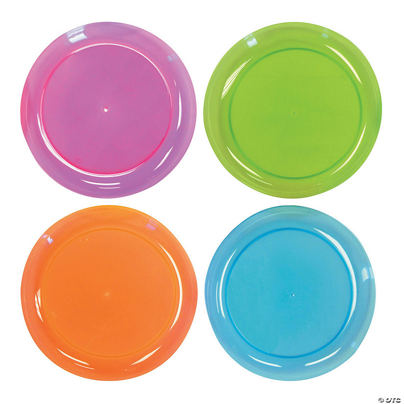 Neon Plastic Dinner Plates - 20 Ct. Image