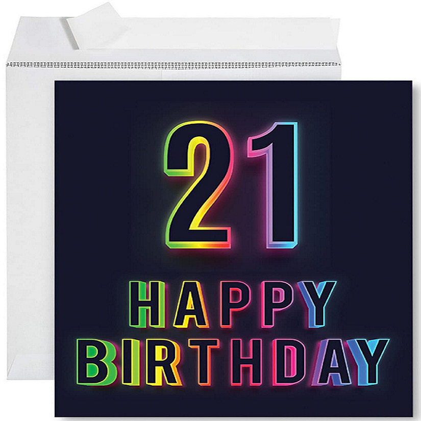 Neon Rainbow 21st Jumbo 8.5x11IN Image