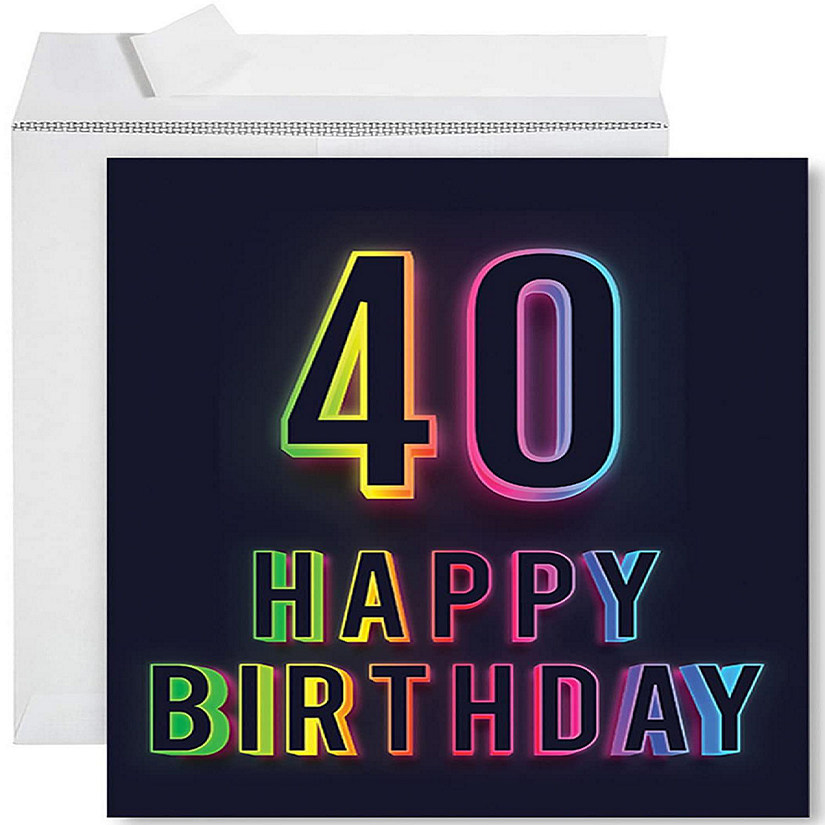 Neon Rainbow 40th Jumbo 8.5x11IN Image