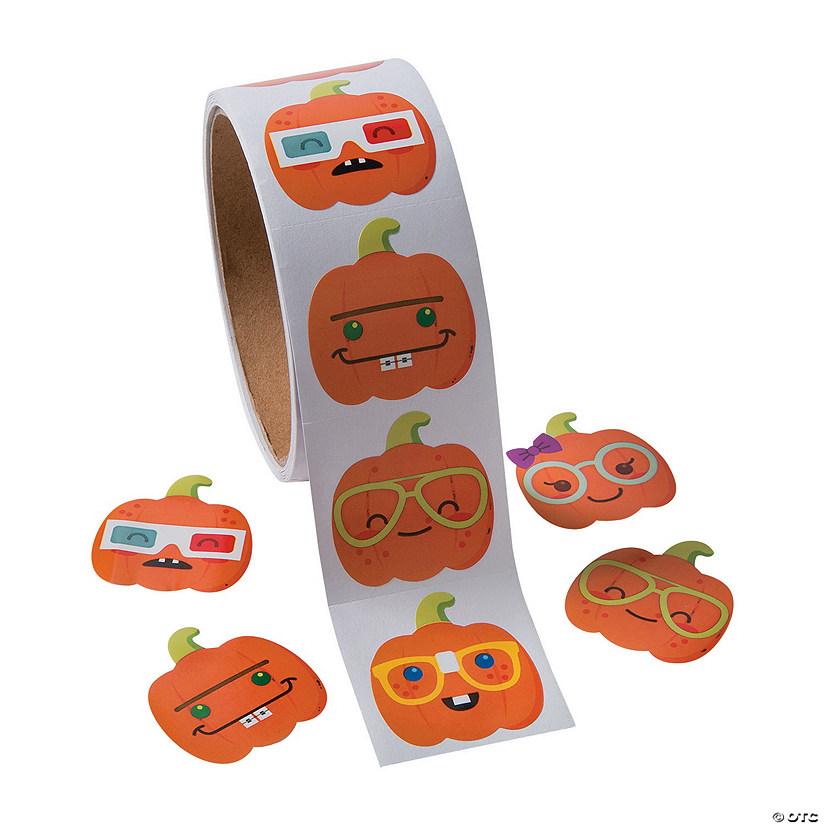Nerdy Pumpkin Sticker Roll - 100 Pc. Image