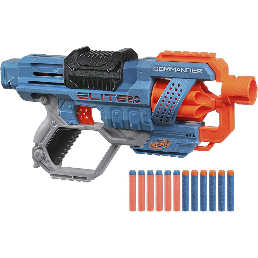 Nerf Elite 2.0 Commander RD-6 Dart Blaster, 12 Darts, 6-Dart Rotating Drum, Blasters, Kids Outdoor Toys for 8 Year Old Boys & Girls and Up Image