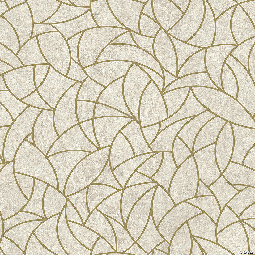 Neutral and Gold Modern Crescent Moon Peel and Stick Wallpaper Image