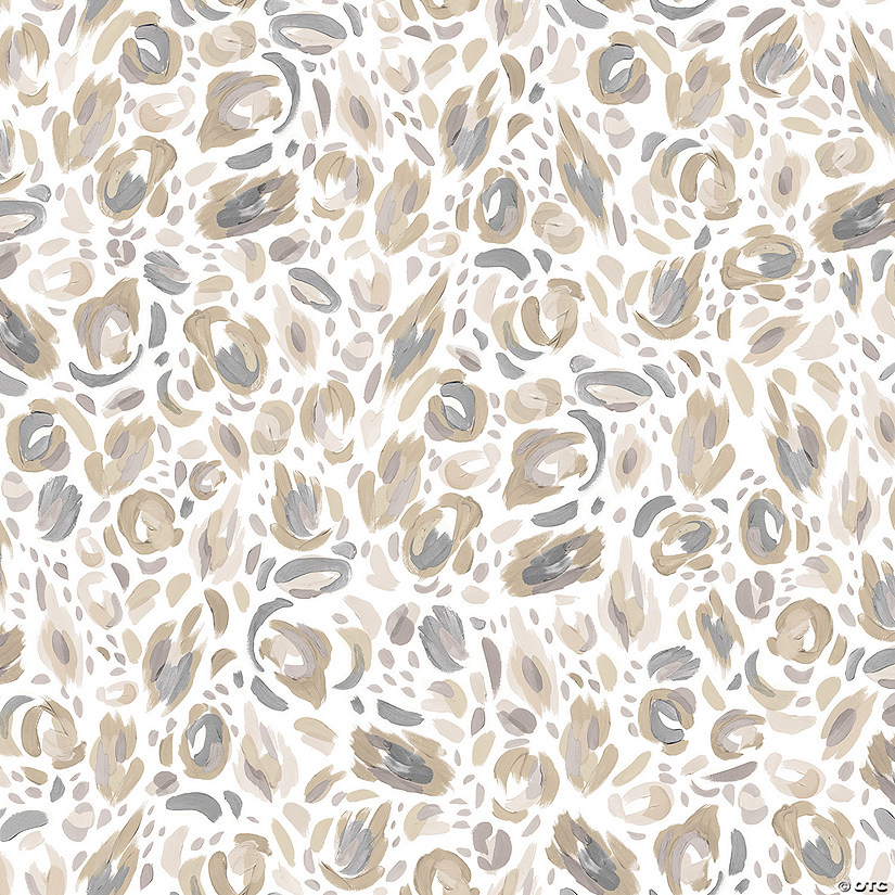 Neutral Brushstroke Leopard Peel and Stick Wallpaper Image