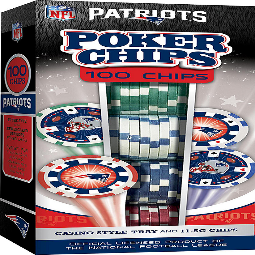 New England Patriots 100 Piece Poker Chips Image