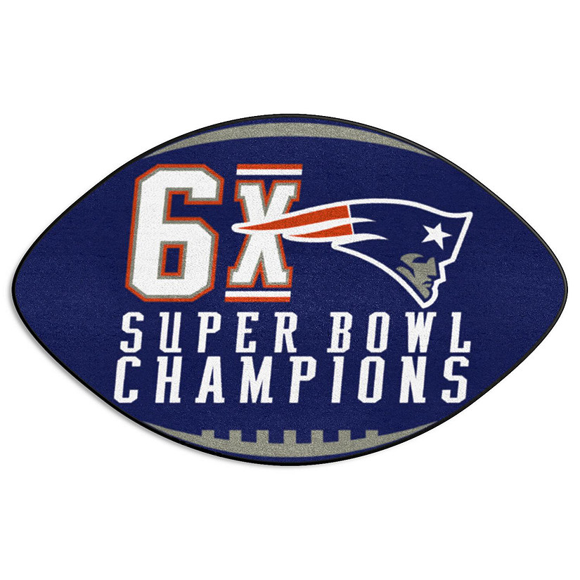 New England Patriots 5X Super Bowl Champs Football Rug 20.5x32.5