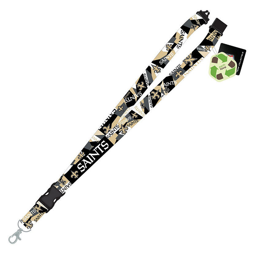 New Orleans Saints RPET Sustainable Material Lanyard Image