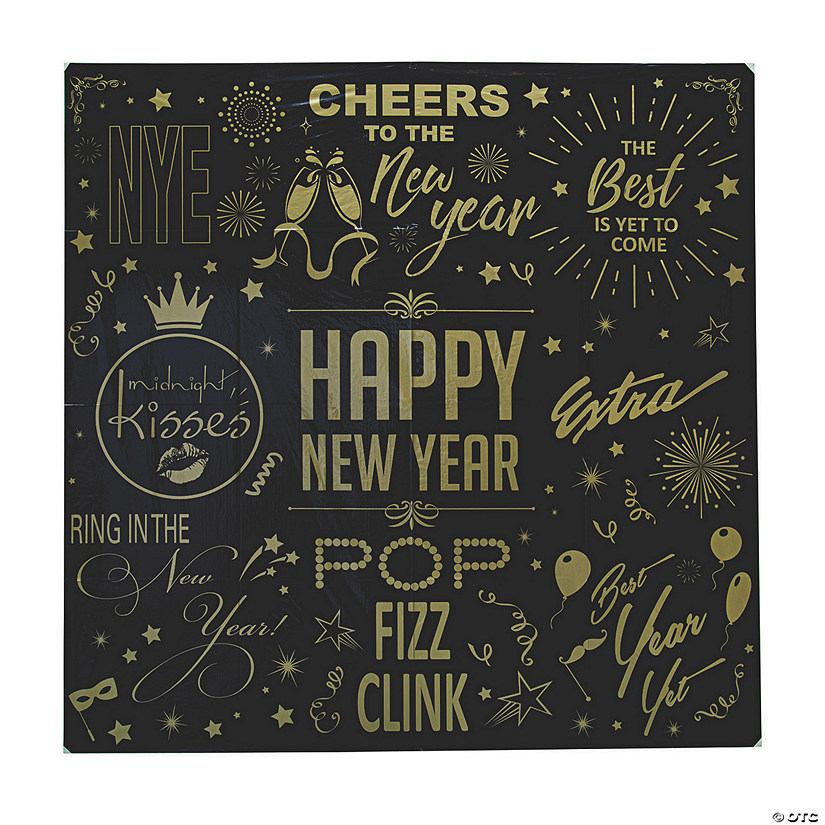 New Year&#8217;s Eve Black & Gold Backdrop Image