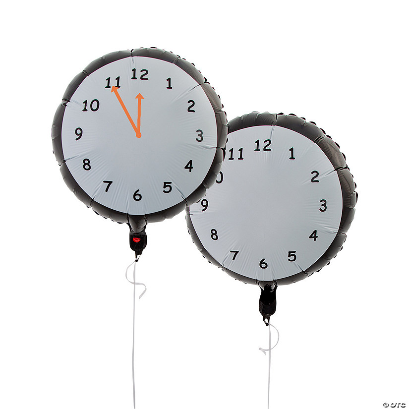 New Year&#8217;s Eve Countdown Clock Mylar Balloons - 6 Pc. Image