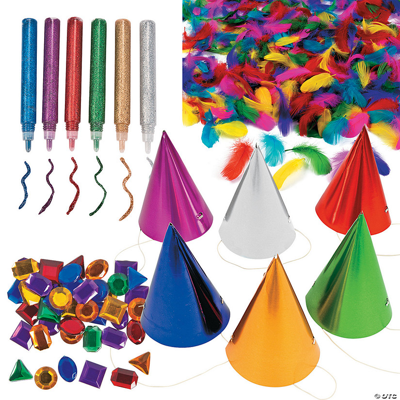 New Year&#8217;s Eve Hat Decorating Kit - Makes 12 Image