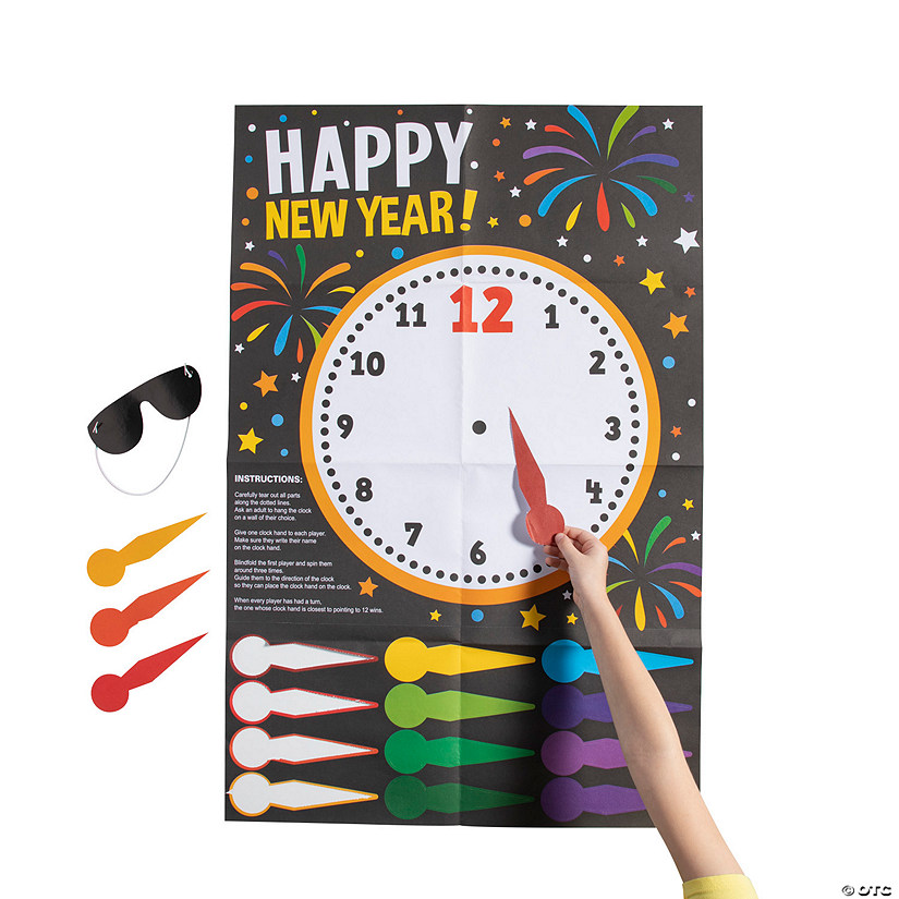 New Year&#8217;s Eve Pin the Hand on the Clock Game Image