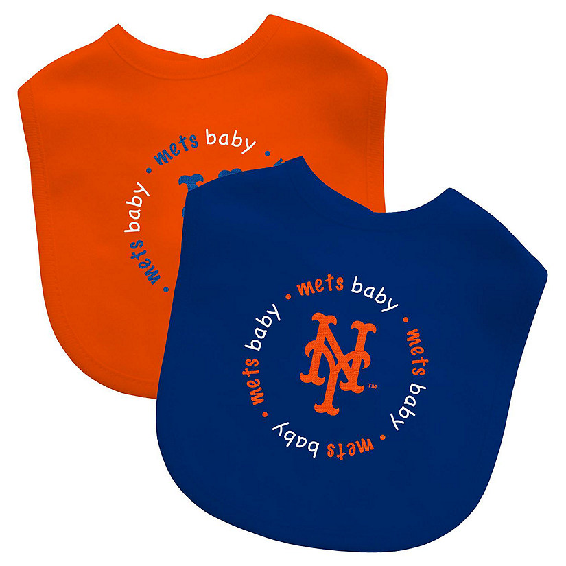 New York Mets - Baby Bibs 2-Pack - Blue & Orange Image