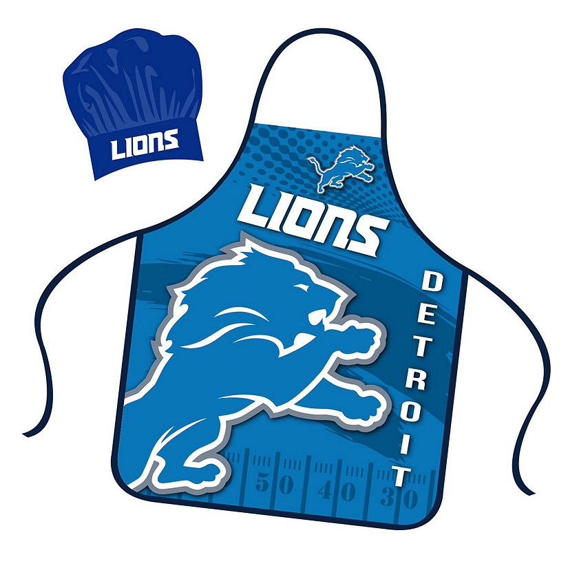 NFL Apron and Chef Hat Set Detroit Lions Oriental Trading