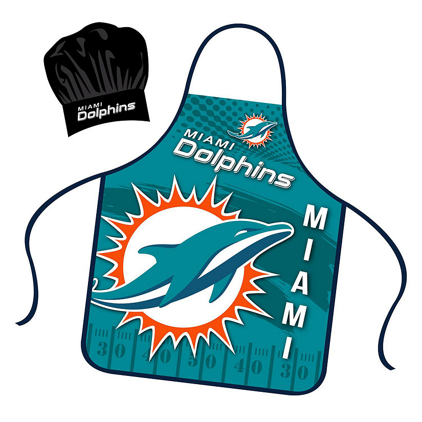 NFL Apron and Chef Hat Set  Miami Dolphins Image