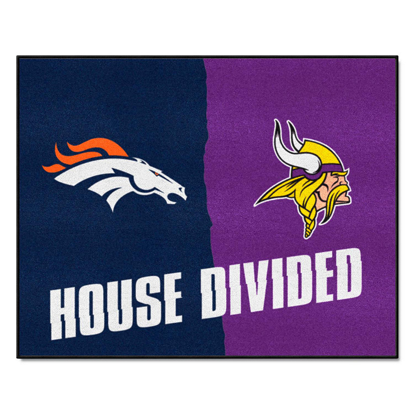 NFL Broncos / Vikings House Divided Rug