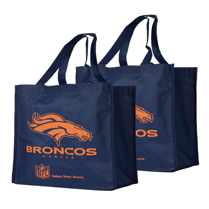 NFL Denver Broncos  Reusable Tote Grocery Tote Shopping Bag 2 Piece Image