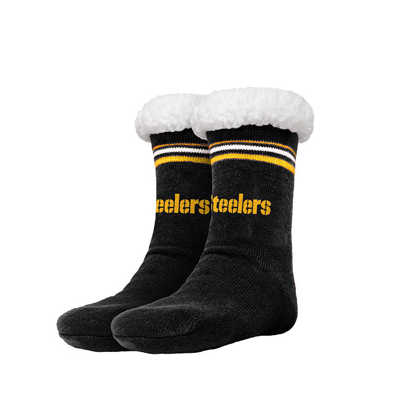 NFL Footy Sherpa Sock Slippers - Pittsburgh Steelers (Women's 6-10) Image