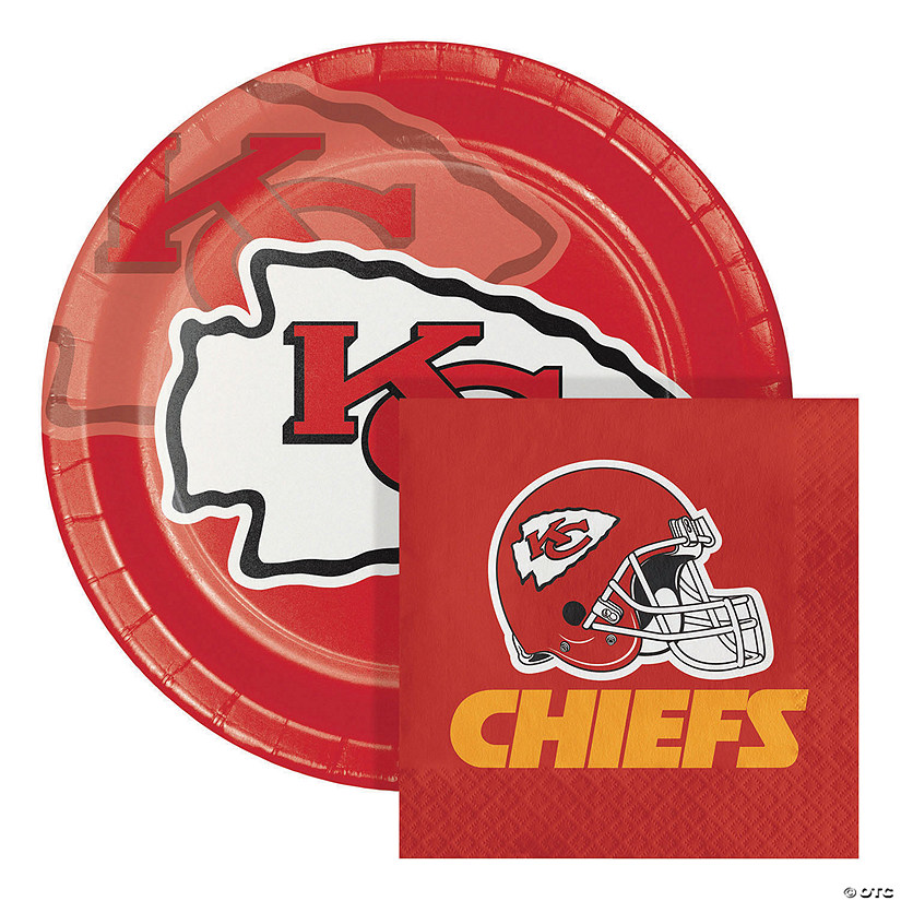 Nfl Kansas City Chiefs Paper Plate And Napkin Party Kit Image