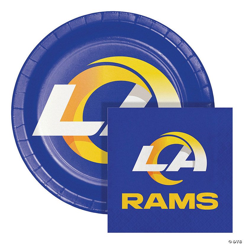Nfl Los Angeles Rams Paper Plate And Napkin Party Kit Image