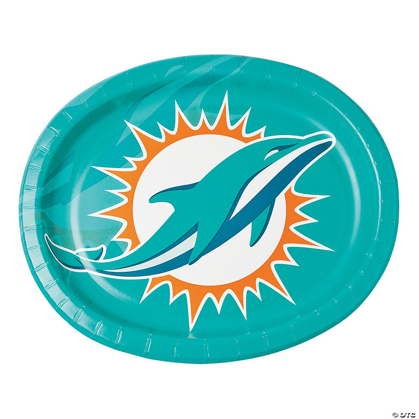 NFL® Miami Dolphins™ Oval Paper Dinner Plates - 8 Ct. | Oriental Trading