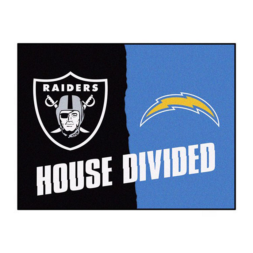 Fanmats NFL House Divided - Raiders / Chargers House Divided Rug - 34 in. x 42.5 in.