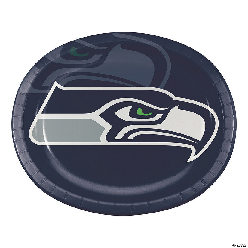 Nfl Seattle Seahawks Paper Oval Plates - 24 Ct. Image