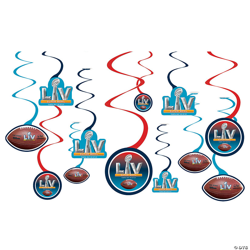 NFL<sup>&#174;</sup> Super Bowl LV Hanging Swirl Decorations - 12 Pc. Image