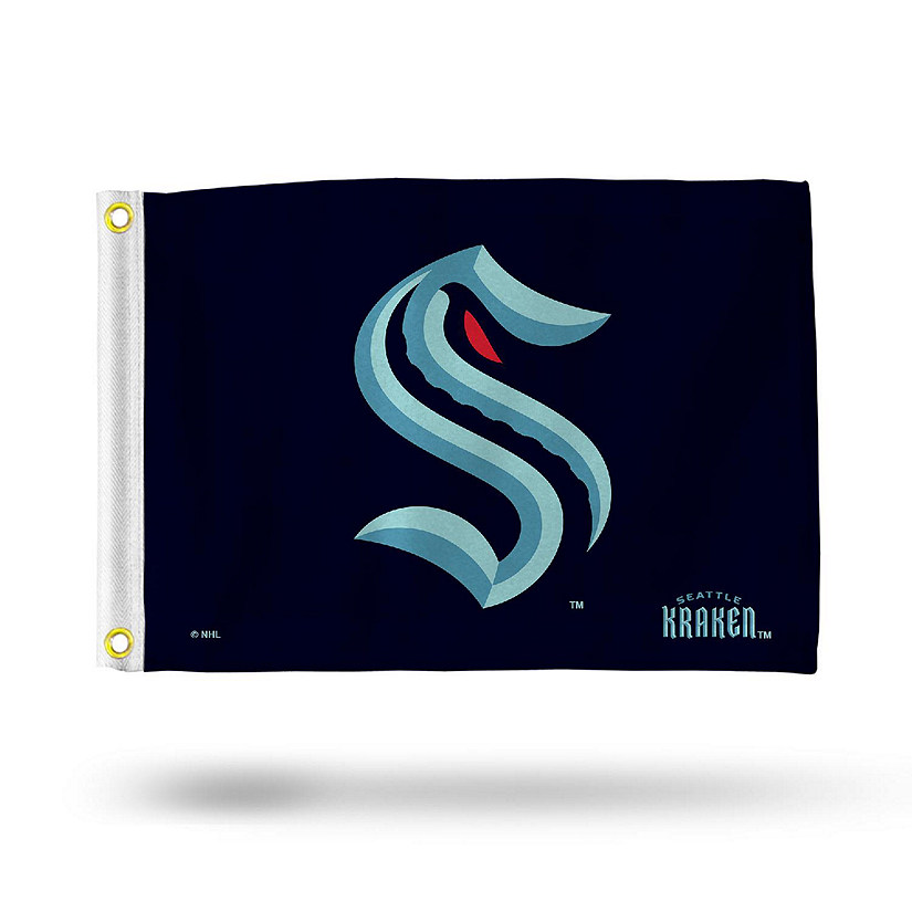 NHL Rico Industries Seattle Kraken 12" x 18" Flag - Double Sided - Great for Boat/Golf Cart/Home Image