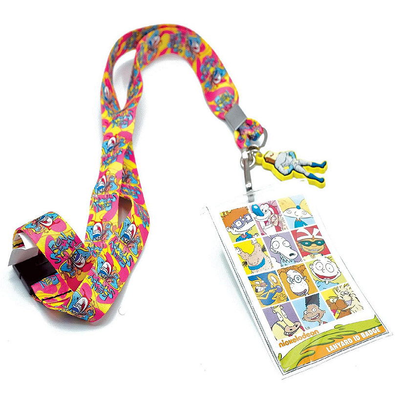 Ren & Stimpy Lanyard with Badge Holder and Charm