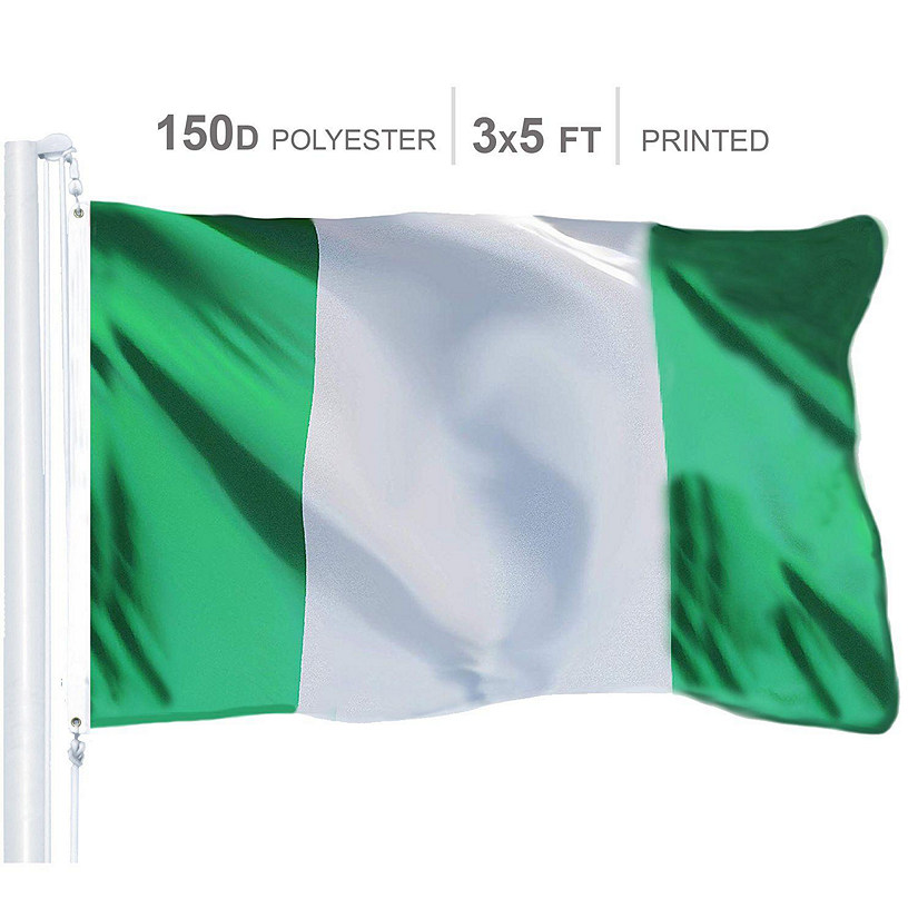 Nigeria Nigerian Flag 150D Printed Polyester 3x5 Ft Image