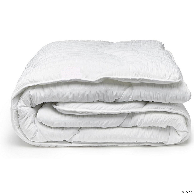 Night Lark - Linen  Collection - All-In-One Duvet - Comforter Twin Size in White Seersucker Image