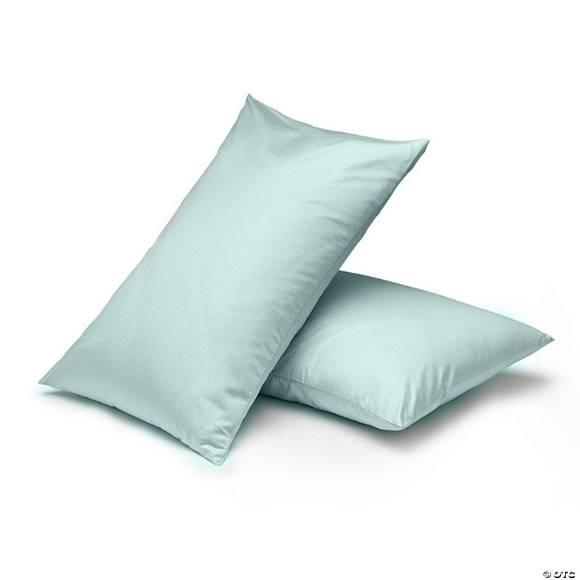 Night Lark  - Linen Collection -  Standard Pair of Pillowcases in Aurora Green Image