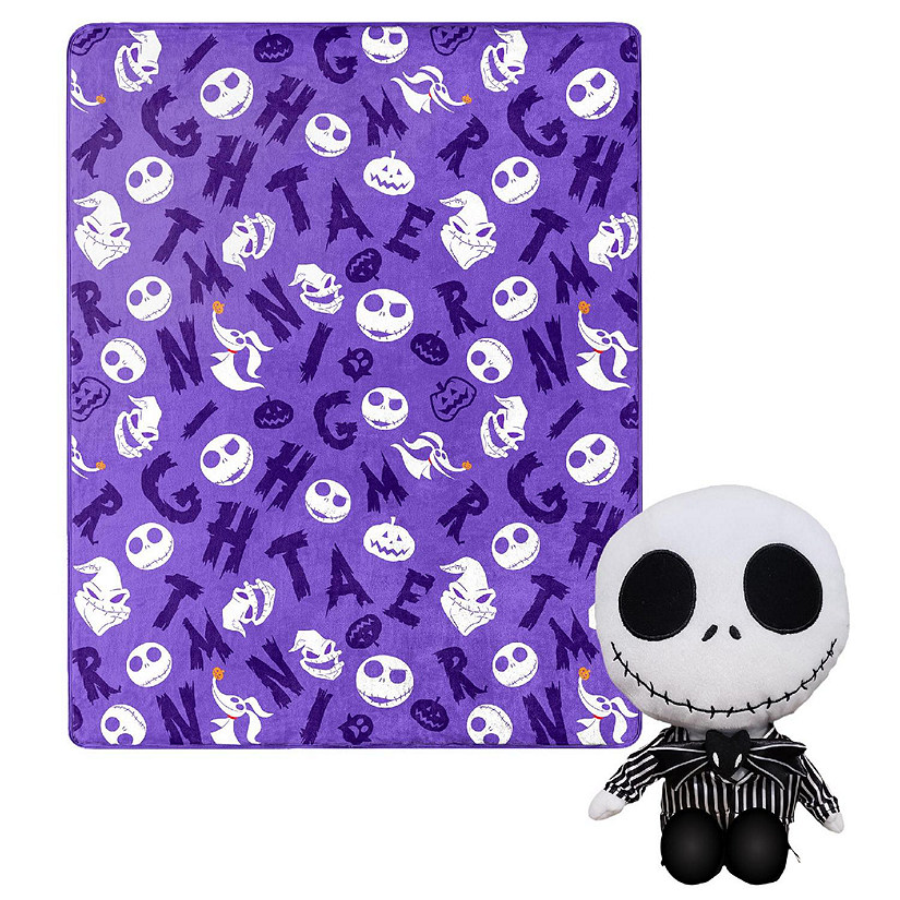 Nightmare Before Christmas Friends Silk Touch Throw Blanket & Plush Pillow Image