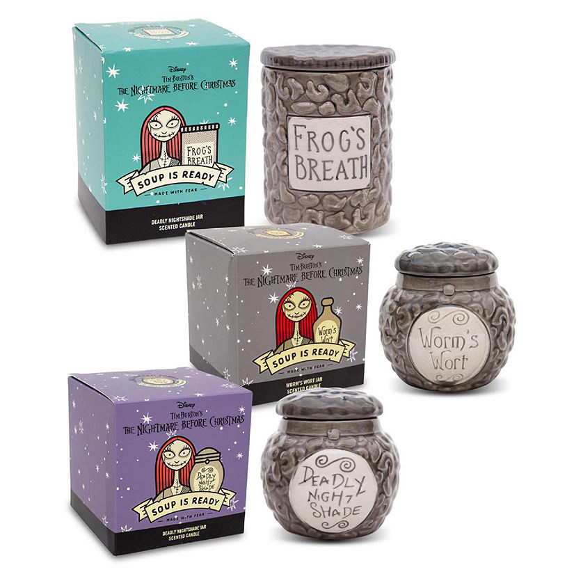 Nightmare Before Christmas Sally Jar 3Piece Ceramic Candle Set