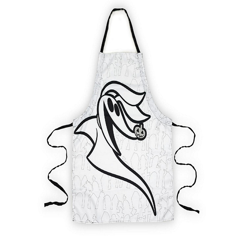 Nightmare Before Christmas Zero Apron - Kitchen Accessory - White &amp; Black Ties Image