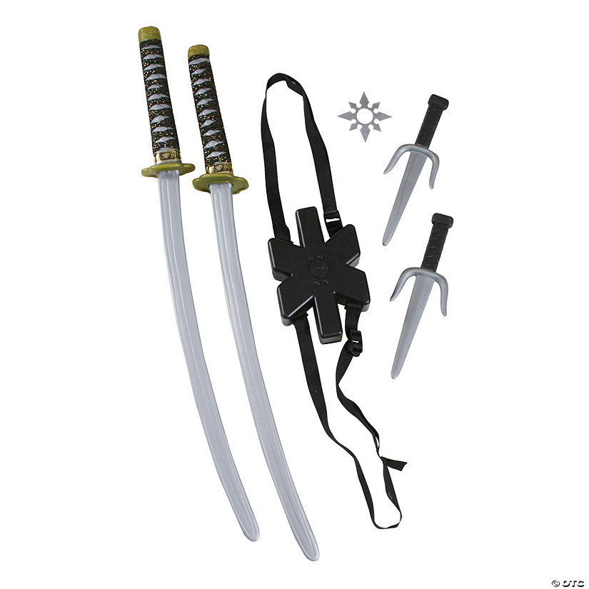 Ninja Swords, Daggers, Throwing Star and Backpack Plastic Playset Image