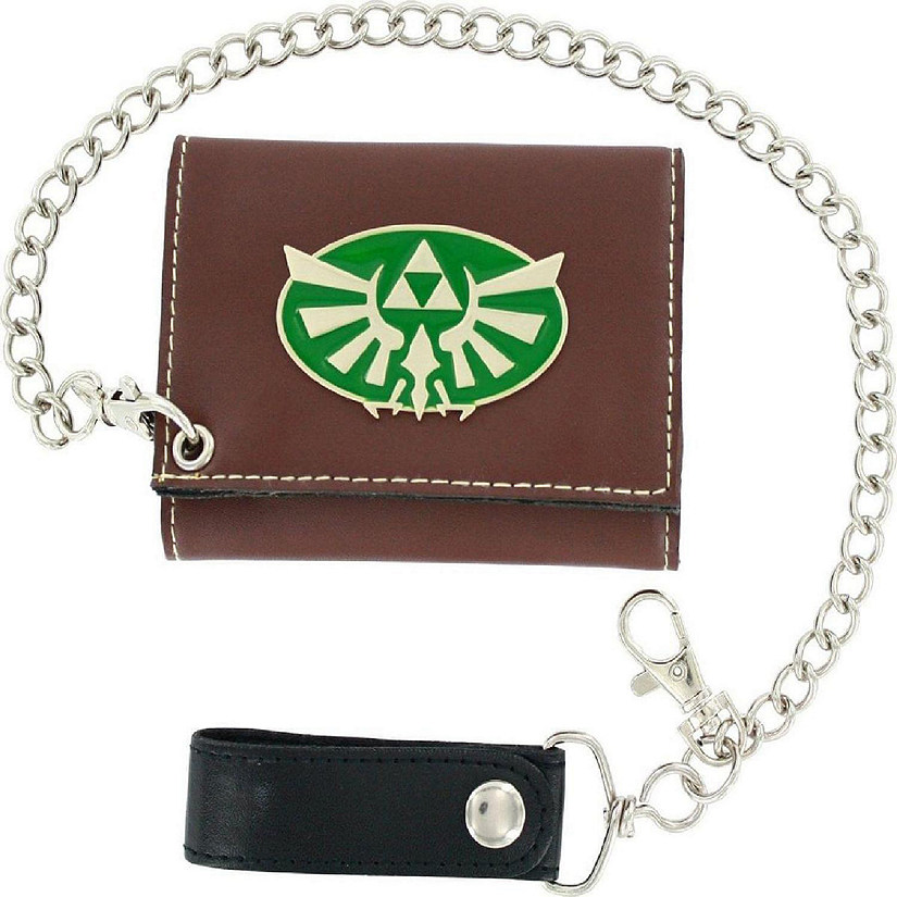 Nintendo Legend of Zelda Triforce Metal Badge Chain Wallet Image