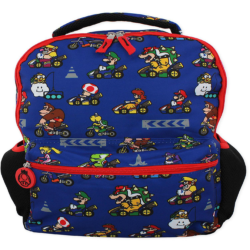 Nintendo Mario Kart Boys Girls Teen 16 Inch School Backpack (Blue, One Size) Image