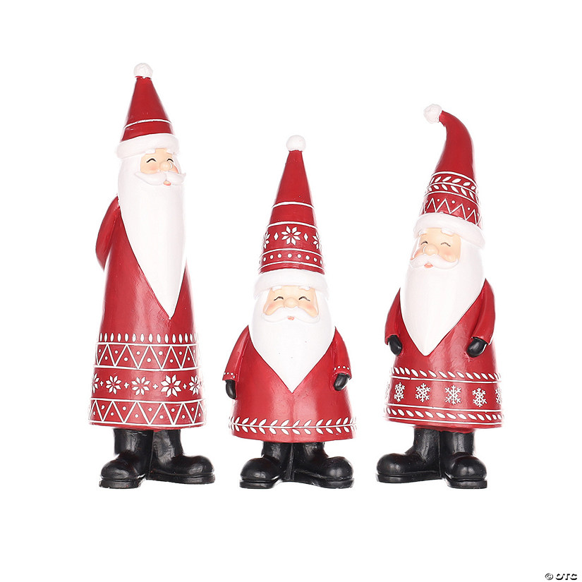 Nordic Santa Figurine (Set Of 3) 10"H, 11"H, 12.25"H Resin Image