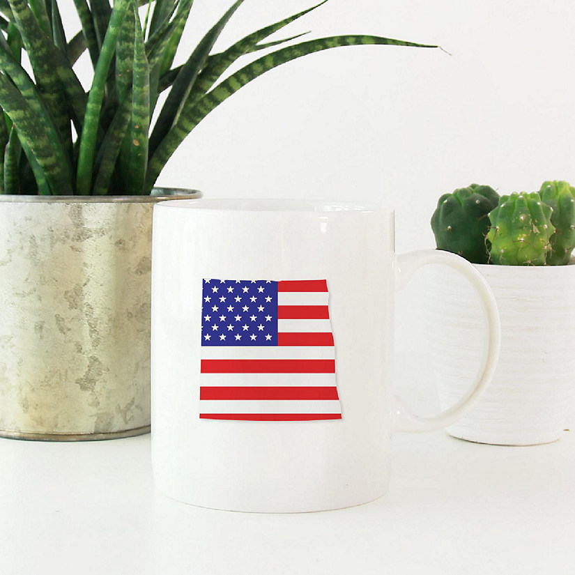 North Dakota US Flag Ceramic Mug Image