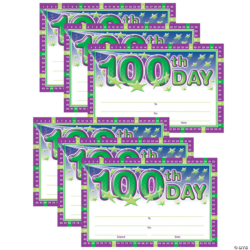 North Star Teacher Resources 100th Day Anytime Awards, 36 Per Pack, 6 Packs Image
