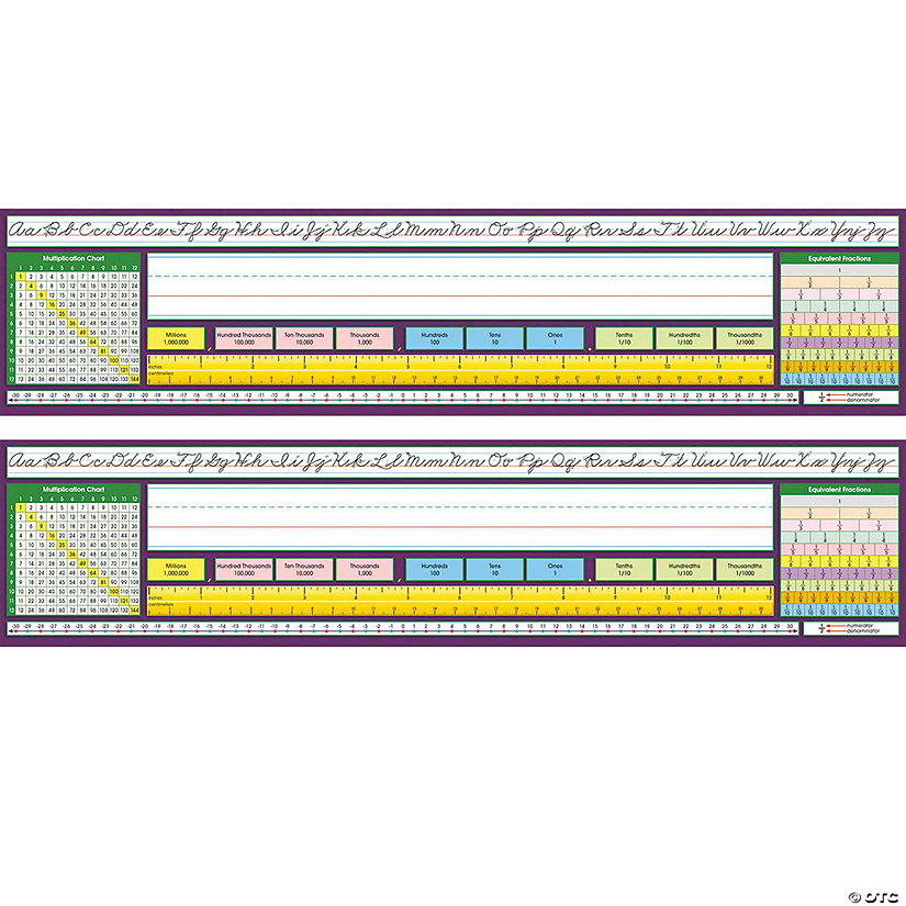 North Star Teacher Resources Adhesive Intermediate Traditional Cursive Desk Plates, 17.5" x 4", 36 Per Pack, 2 Packs Image