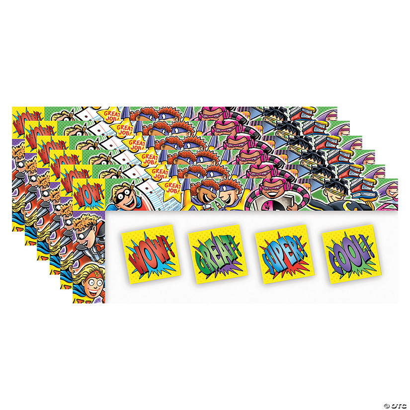 North Star Teacher Resources All Around The Board Trimmer, Superheroes, 43 Feet Per Pack, 6 Packs Image