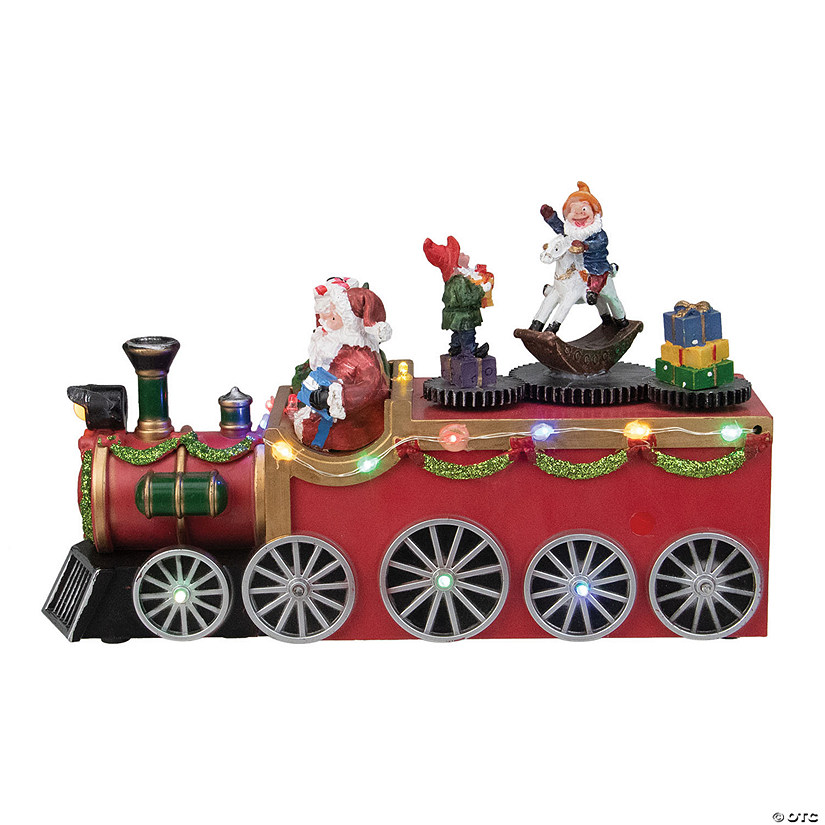 Northlight - 10.25" Red and Black LED Lighted Musical Christmas Train with Santa Image