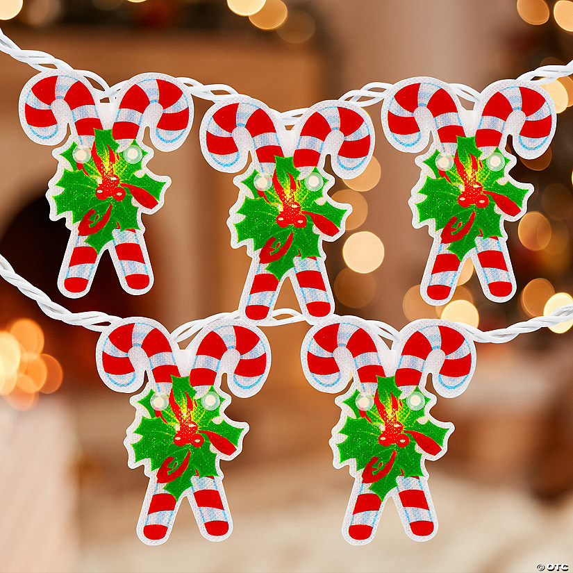 Northlight 10Count Candy Cane Christmas Light Set 6ft White Wire
