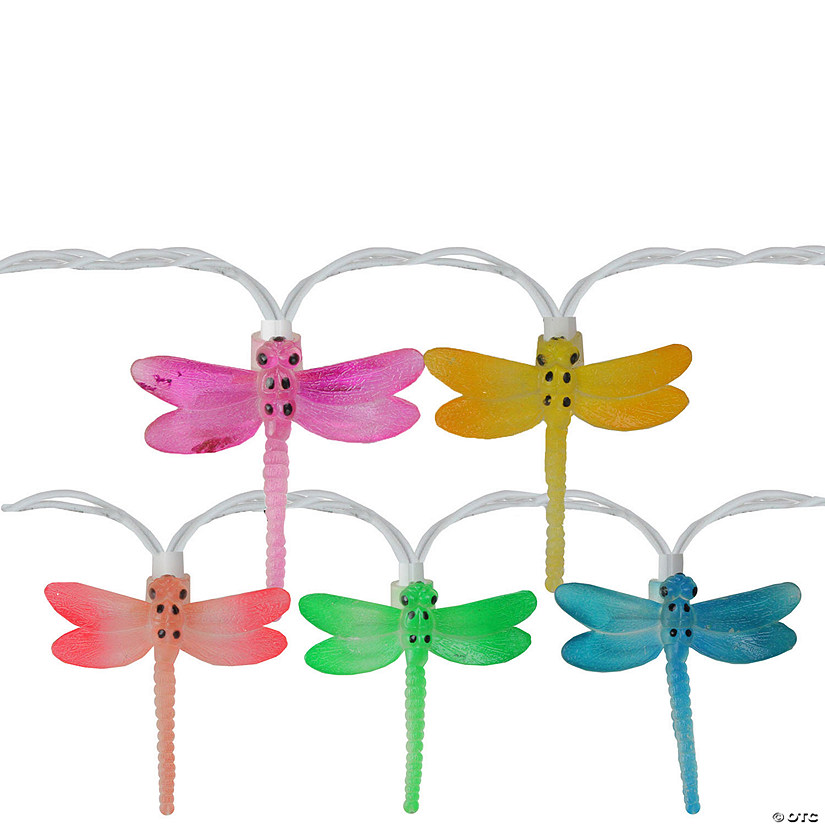 Northlight 10-Count Dragonfly Summer Garden Outdoor Patio Lights 7.25ft White Wire Image