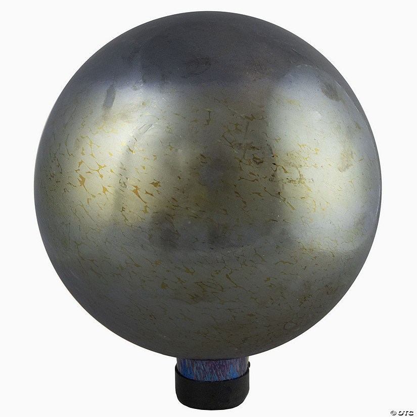 Northlight 10" Gold and Silver Metallic Mirrored Glass Outdoor Garden Gazing Ball Image