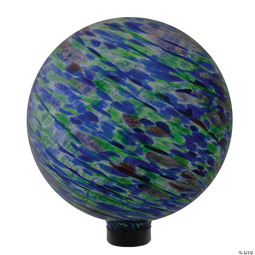 Northlight 10" Green and Blue Swirl Designed Outdoor Garden Gazing Ball Image