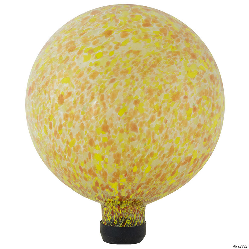 Northlight 10" Orange and Yellow Speckled Glass Outdoor Garden Gazing Ball Image