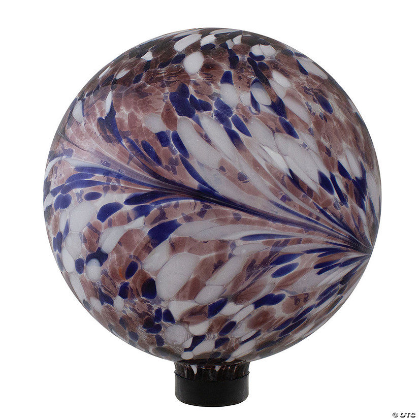 Northlight 10" Purple and White Swirl Designed Outdoor Garden Gazing Ball Image