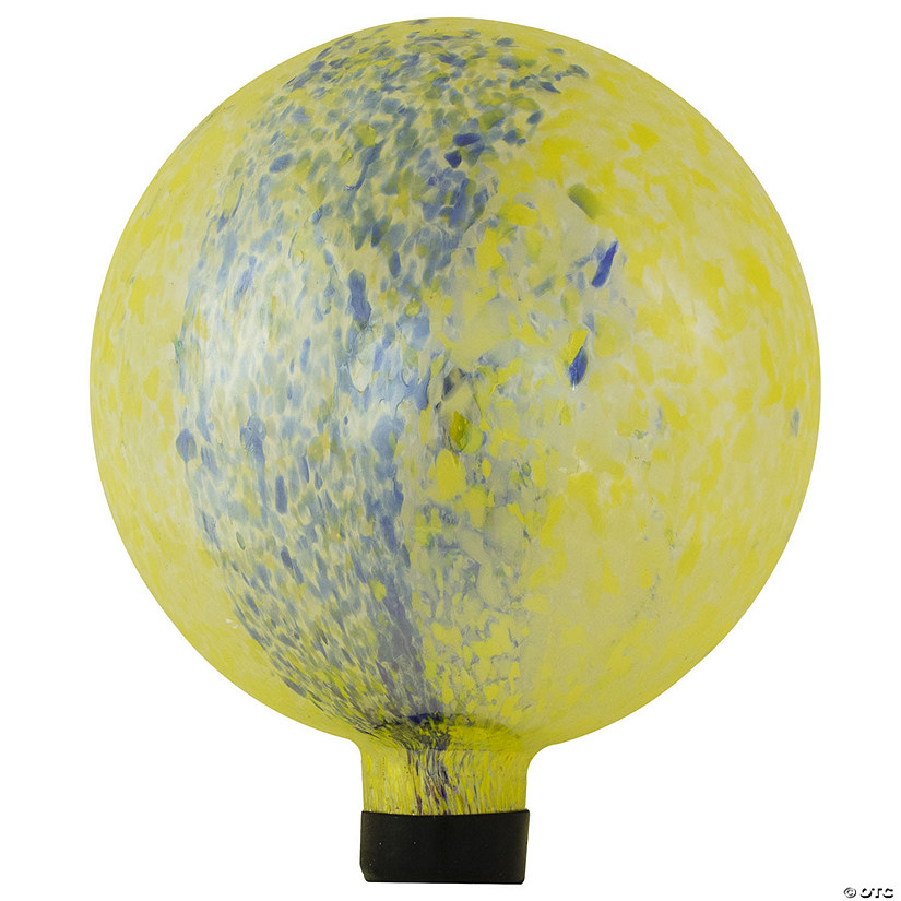 Northlight 10" Yellow and Blue Reflective Speckled Glass Outdoor Garden Gazing Ball Image